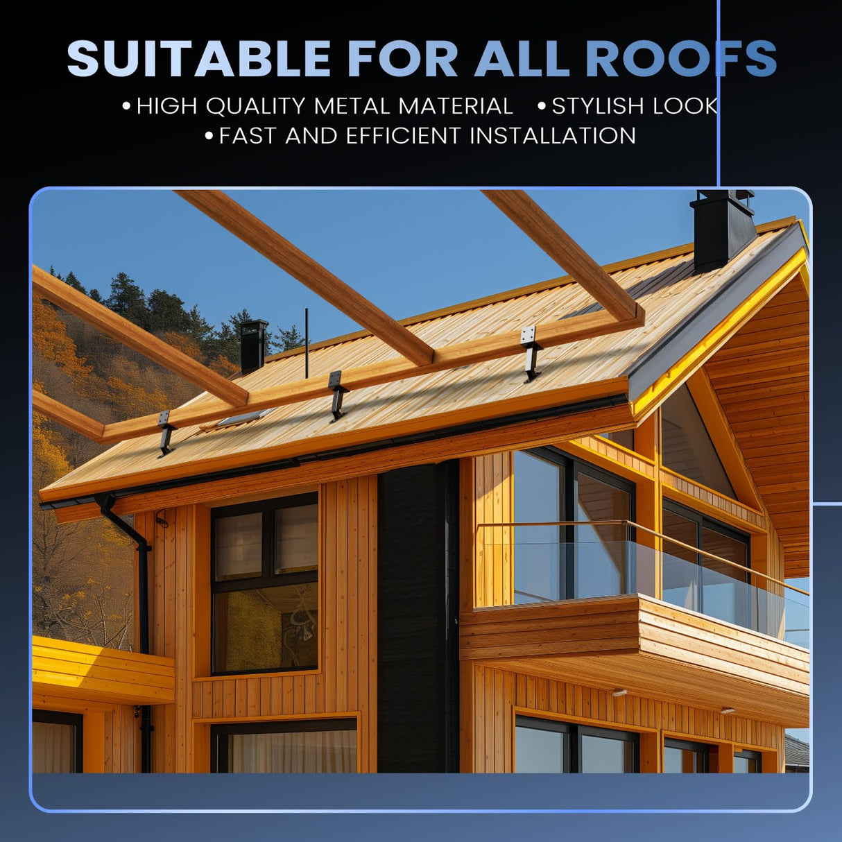 Pergola Roof Riser 3Pack Black Saddle 304 Stainless Steel Adjustable Angle Pergola Roof Riser Brackets for Patio Cover Wood Patio Pergola lunacme