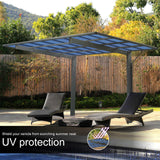 Outdoor Carport 17.44x9x11FT Heavy Duty Metal Canopy with Aluminium Frame and Polycarbonate Panels Waterproof Garage for Patio Garden Backyard Furniture Storage HbasdLH