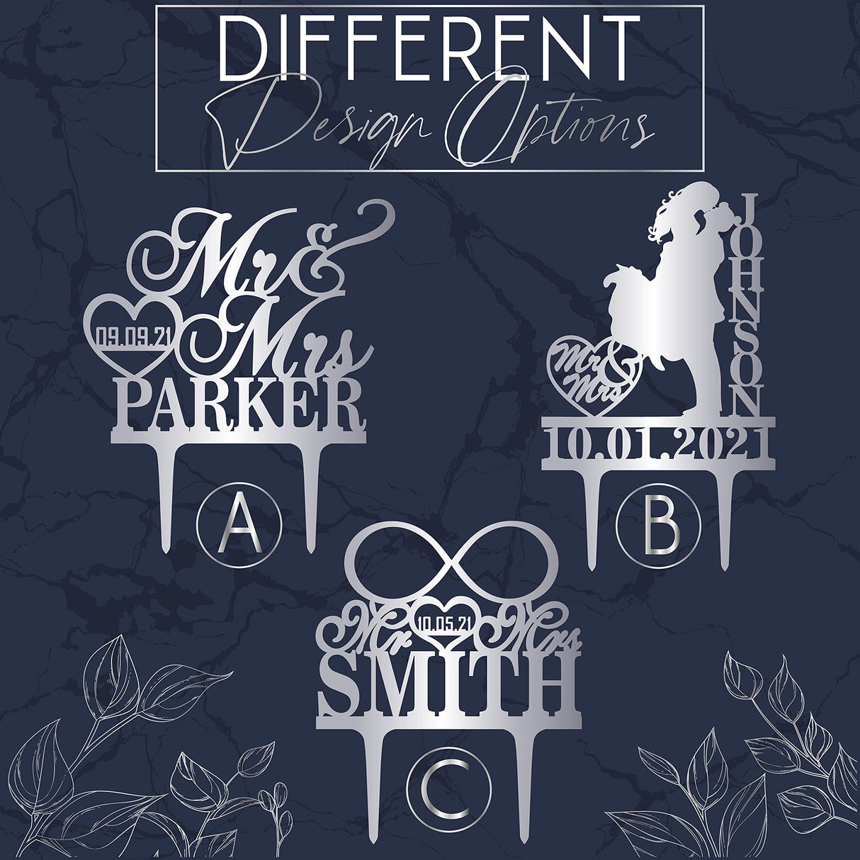 Wedding Cake Toppers, Personalized Mr & Mrs Heart, Customized Wedding Date & Last Name To Be Bride & Groom | Wood Cake Toppers, Wedding Party Cake Sugar Yeti