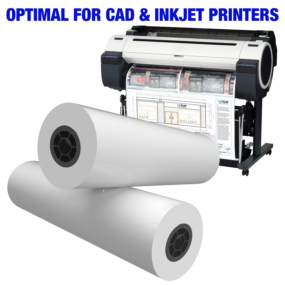 Alliance Wide Format Paper Rolls CAD Bond 30" Widths (2 Rolls, 30 In x 300 Ft | 2" Core) Alliance