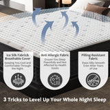 Queen Size Mattress, 12 Inch Queen Mattress in a Box, Cooling Matress with Memory Foam & Individual Pocket Springs for Pressure Relief & Spinal Alignment, Zoned Back Support & Motion Isolation Luxnighter