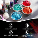 LET'S RESIN 60 Colors Mica Powder,Natural Pearlescent Pigment Powder for Epoxy Resin/UV Resin for Candle Making, Color Pigment Dye, Painting, Bath Bombs, Art Crafts LET'S RESIN