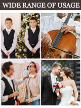 Geyoga 24 Pieces Men's Bow Ties Formal Satin Solid with Adjustable Neck Band Bow Ties for Men (White) Geyoga