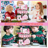 Bucherry 15 Pieces Christmas Tiered Tray Decor Gingerbread Christmas Farmhouse Table Decorations Tiered Tray Xmas Decor Set Winter Wooden Sign Tabletop for Xmas Party (Romantic Style) Bucherry