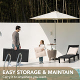 Devoko Outdoor Chaise Lounge Chair Set of 2 for Outside Pool Patio, Adjustable Waterproof Easy Assembly Chaise Lounge Outdoor (Black) Devoko