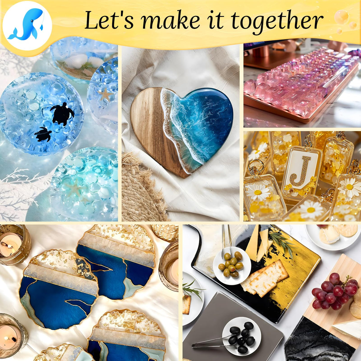 JHKL RESIN 2 Gallon Crystal Clear Epoxy Resin Kit, No Bubble & Not Yellowing Epoxy Resin Gallon for Casting & Coating, Table Top, Bar Top, DIY Jewelry Making, Art Crafts, Wood & Resin to Easy Mix 1:1 JHKL RESIN