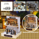 Flever Dollhouse Miniature DIY House Kit Creative Room with Furniture for Romantic Valentine's Gift (Coffee Time) Flever