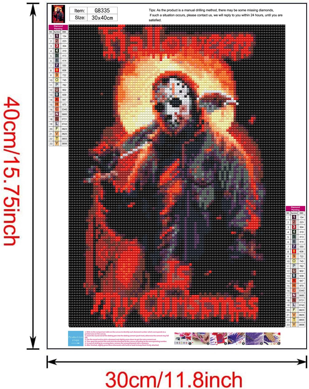 Apcufir 6 Pack Diamond Art Kits for Adults,Halloween Diamond Painting Kits for Beginner Round Full Drills,5D DIY Horror Character Diamond Dots for Holiday Gifts and Home Wall Decor 12X16 Inch Apcufir