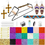 SHUANGART Frame Beading Loom Kit for Beaded Bracelets Earrings Belts Making, Includes 17250 3mm Seed Beads,150 Meter Crystal Elastic Cord, Beading Trays, Needles and Instruction for DIY Craft Jewelry WoodArtSupply