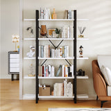 YITAHOME 5 Tier Bookshelf, Freestanding 5 Shelf Bookcases and Bookshelves, Modern Minimalist Furniture Open Display Storage Shelves Books Organizer for Living Room Bedroom Home Office, White YITAHOME