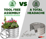 Galvanized Raised Garden Beds Outdoor // 2×2×1 ft Planter Raised Beds for Gardening, Vegetables, Flowers // Large Metal Garden Box (Silver) // Patented Tool-Free Design Plant & Plot