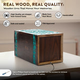 INTAJ Wooden Cremation urns for Human Ashes Adult Male Dad Female Large Tree of Life Urns Box for ashes and Casket Urn for Ashes Women Mother, Burial Funeral Memorial Urns for Ashes 250lbs INTAJ
