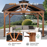 Modern Shade Wood Gazebo 12’x12’, Heavy Duty Hardtop Gazebo with Steel Roof, Water Resistant, Wind Resistant, Perfect for Your Permanent Outdoor Pavilion, Solid Wood Framed Gazebo, Cedar Gazebo Modern Shade Outdoor Living Spaces