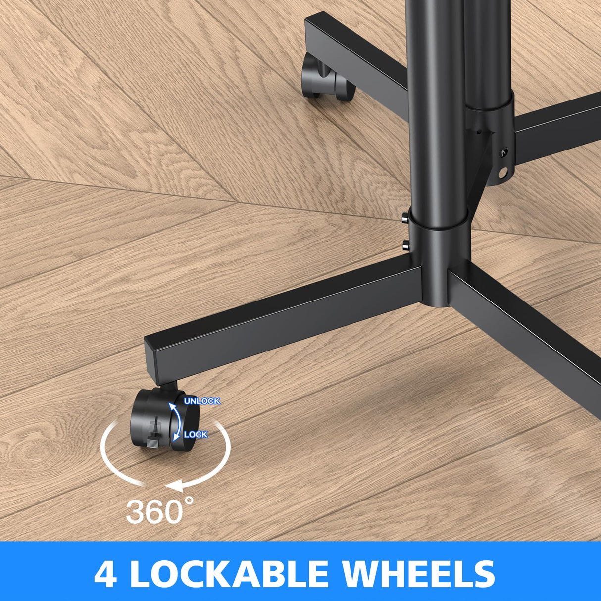 JANSNIMEN Rolling TV Stand, Mobile TV Cart for 32-70 Inch LCD LED Flat & Curved TVs, Height Adjustable Floor TV Stand with Wheels, Outdoor Portable TV Stand Holds up to 110 lbs, Max VESA 400x400mm JANSNIMEN