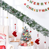 6 FT Christmas Garland with Lights, Artificial Flocked Pine Garland for Mantle, Lighted Garland Real Touch Norfolk Pine with Frost Leaves Pinecones for Indoor Outdoor Christmas Decorations Yastouay