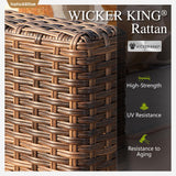 Sophia & William Large Patio Furniture Set, 8 Piece Luxury Rattan Outdoor Sectional Furniture Set, Patio Conversation Set with 3 Armless Sofa, 2 Corner Sofa, 2 Single Sofa, 2 Coffee Table(Beige) Sophia & William