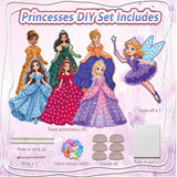 mom&myaboys Poke in Fun Art Kit for Kids DIY Princess Craft Set Birthday Gifts for Girls Ages4-8,Mess-Free Art for Children Fun Activity for Boys Old 3 4 5 6 7 8 9,Christmas Gift for Kid 3 Up mom&myaboys