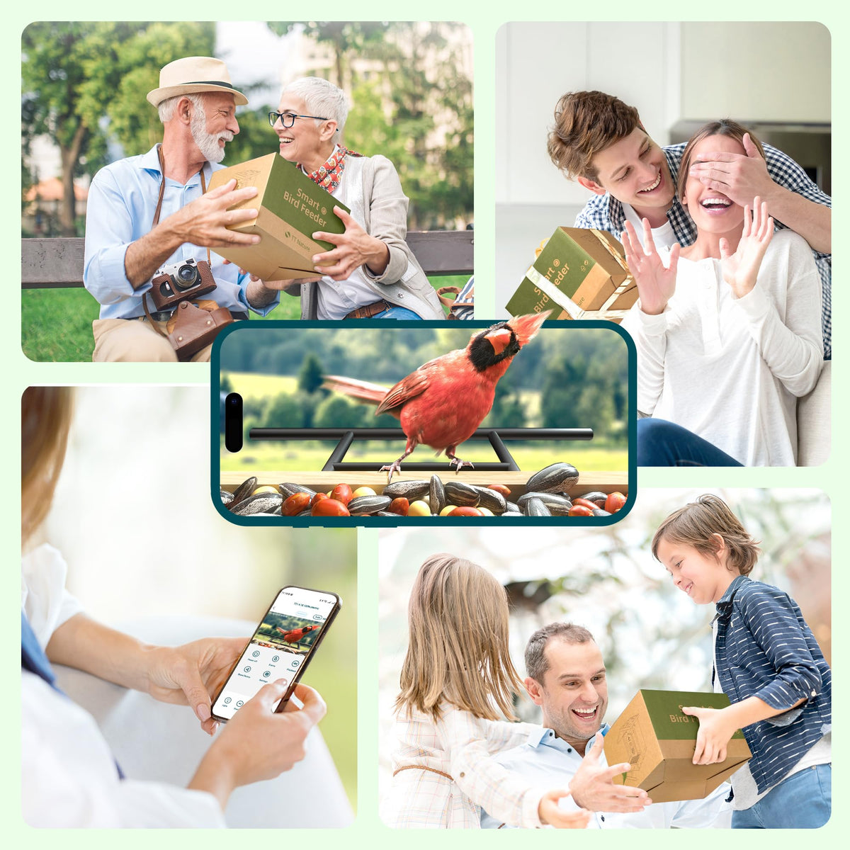 TT Nature Bird Feeder with Camera Solar Powered, Upgraded 1.5L Smart Bird Feeder Camera for Bird Watching, Auto Capture & Instant Real-time Notifications, Ideal Gift for Bird Lovers TT Nature