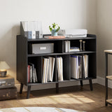 ChooChoo Record Player Stand, Turntable Stand with Vinyl Storage, Record Player Cabinet Up to 350 Albums, Cube Storage Organizer for Living Room, Black ChooChoo