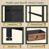 Romorgniz Tall Dresser for Bedroom with 12 Drawers, Fabric Storage Dressers & Chests of Drawers, Sturdy Metal Frame, Wood Top, Closet, Entryway, Bedroom Furniture (Rustic Brown) Romorgniz