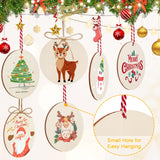 Philorn 50pcs Wooden Ornaments for Crafts 3.5" Unfinished DIY Wooden Christmas Ornaments, Predrilled Wood Slices Circles for Crafts Paint Holiday Hanging Decorations (50pc Rounds) PHILORN