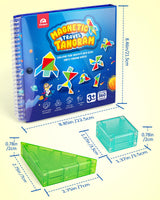 Coogam Magnetic Travel Tangram Puzzle with 3D Building Blocks, Road Trip Pattern Shape Handwriting Jigsaw Books with 360 Brain Teasers, Montessori Educational Toy Gift for Kids Adults Coogam