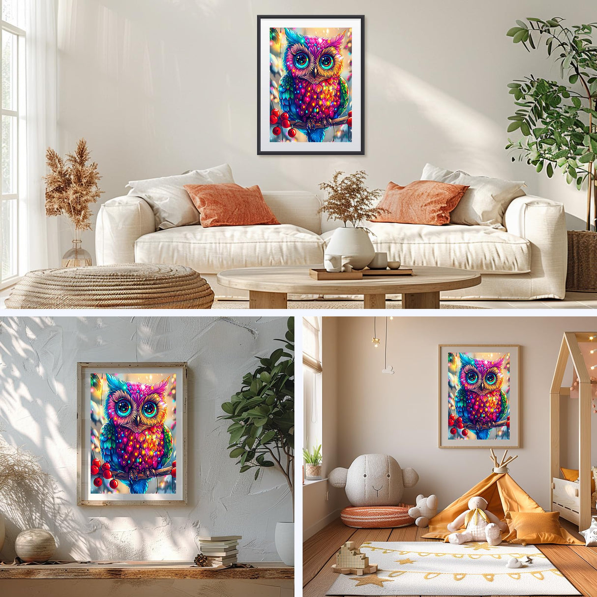 NAIMOER Owl Diamond Painting Kits for Adults, DIY 5D Diamond Painting Animals, Full Drill Bird Diamond Art Kits Perfect for Relaxation and Home Wall Decor 30x40cm NAIMOER