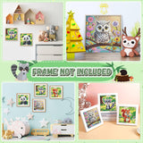 UPINS 4 Pack Cartoon Diamond Art Kits, 6 x 6 Inch Cute Animals DIY Diamond Arts Painting Kits for Adults Beginner Full Round Drill Gem Art for Home Wall Decor Present UPINS