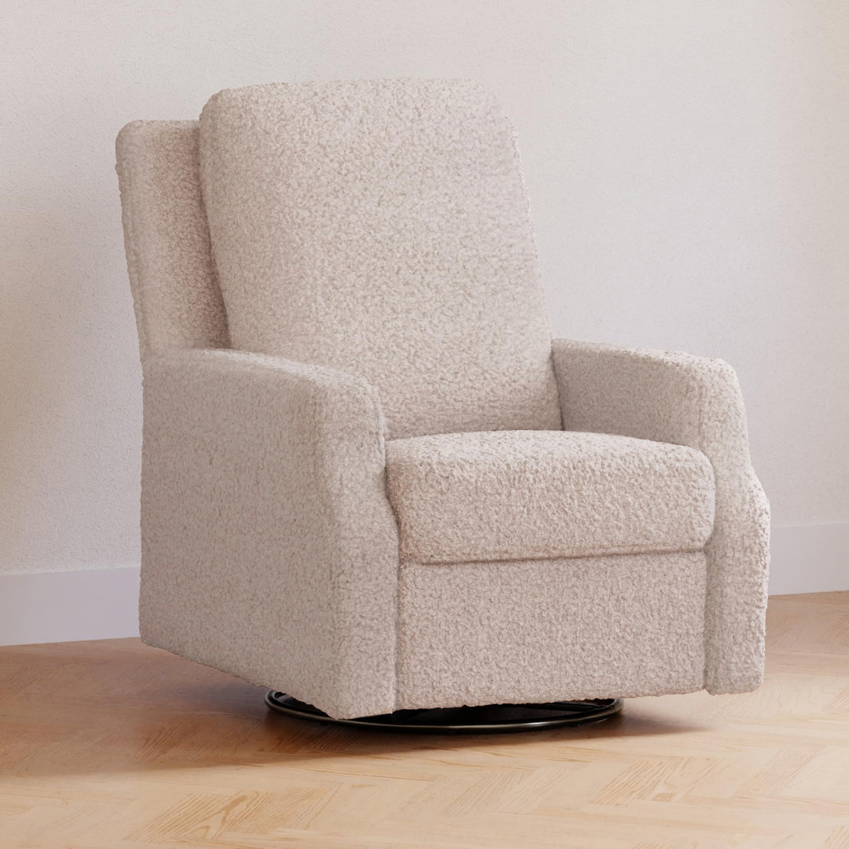 Namesake Crewe Glider Recliner Nursery Chair - GREENGUARD Gold & Certi-PUR US Certified, Cozy 360° Swivel Rocker Recliner, Versatile Glider Rocking Chair for Nursery & Living Room, Earl Grey Shearling NAMESAKE