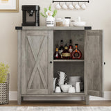 IDEALHOUSE Buffet Cabinet Farmhouse Storage Cabinet with Doors and Shelves, Buffets and Sideboards Entryway Cabinet with Storage Accent Console Cabinet for Living Room, Dining Room (Rustic Grey) IDEALHOUSE