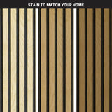 Wood Panels for Wall - Oak Acoustic Wall Panels - 4PK Wall Wood Panels - 94.49” x 12 - Soundproof Wood Wall Panels for Decor - Acoustic Slat Wood Wall Panels for Interior Decoration of Walls ZETY HOME