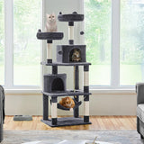 Yaheetech 62.2inches Cat Tree Cat Tower Cat Condo with Platform & Hammock, Scratching Posts for Kittens Pet Play House with Plush Perch for Indoor Activity Relaxing Yaheetech