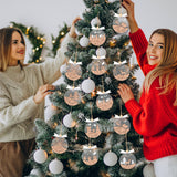 GuassLee 16pcs Winter Christmas Hanging Ornaments for Tree - 3D Wooden Acrylic Christmas Cutouts Reindeer Snowman Snowflake Ornaments for Christmas Tree Gifts Winter Party Supplies GuassLee