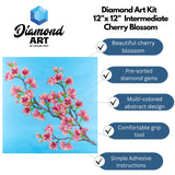 DIAMOND ART BY LEISURE ARTS Diamond Painting Kits for Adults 12"X12" Intermediate Cherry Blossom, Full Drill, Art Kits, Dimond Art, for Adults, Kit DIAMOND ART BY LEISURE ARTS