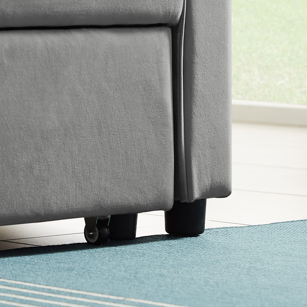 Alberobelo Convertible Sleeper Sofa Bed, Modern Chenille 3-in-1 Futon Couch Pullout Bed with Adjustable Backrest, Storage Pockets and Toss Pillows, Sofa Bed Couch for Living Room, Bedroom, Gray Alberobelo