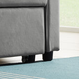 Alberobelo Convertible Sleeper Sofa Bed, Modern Chenille 3-in-1 Futon Couch Pullout Bed with Adjustable Backrest, Storage Pockets and Toss Pillows, Sofa Bed Couch for Living Room, Bedroom, Gray Alberobelo