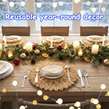 DELAQIKO 13.8" Round Corn Husk Placemats | Boho Woven Rattan Table Mats | Natural Spring Farmhouse Plate Chargers | Handmade Rustic Wicker Place Mats for Christmas Wedding (Set of 4) DELAQIKO