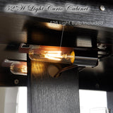 CKEASEAN Lighted Curio Cabinet, 52" H Glass Display Cabinet with Adjustable Shelves, China Cabinet with Tempered Glass Doors for Living Room, Light Blub Included (Black) CKEASEAN