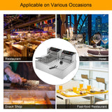 ROVSUN 22.8QT Electric Deep Fryer w/ 2 Baskets & Lids, 21.8L Stainless Steel Commercial Double Fryer, Countertop Kitchen Frying Machine w/Temperature Control, French Fries Donuts 5000W ROVSUN