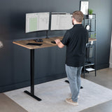 VIVO Electric 71 x 30 in Standing Desk, Memory Height Adjustment, 1B Series, Reclaimed Wood Top Black Frame, DESK-KIT-1B7P VIVO