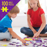 Glow in The Dark 100 Piece Galaxy Puzzle for Kids - Space Jigsaw Puzzles Toys for Boys & Girls Ages 6-8 - Christmas Birthday Gifts for Age 6 7 8 Year Old Toddler Boy Girl Gift - Planet Toy Dan&Darci