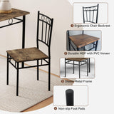 Vipbear Kitchen Dining Table Set for 4, 5-Piece Kitchen Table Set,Dining Room Table Sets,Rectangular Kitchen Table Set with 4 Chairs for Small Space, Dinette,Apartment, Rustic Brown Vipbear