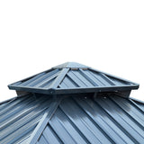 EDWINENE 12 x 12FT Outdoor Hardtop Gazebo,Heavy Duty Double Roof Gazebo,Patio Canopies & Pergolas with Nettings and Curtains,Outside Canopy Tent for Lawn,Garden,Backyard and Deck (Black) EDWINENE