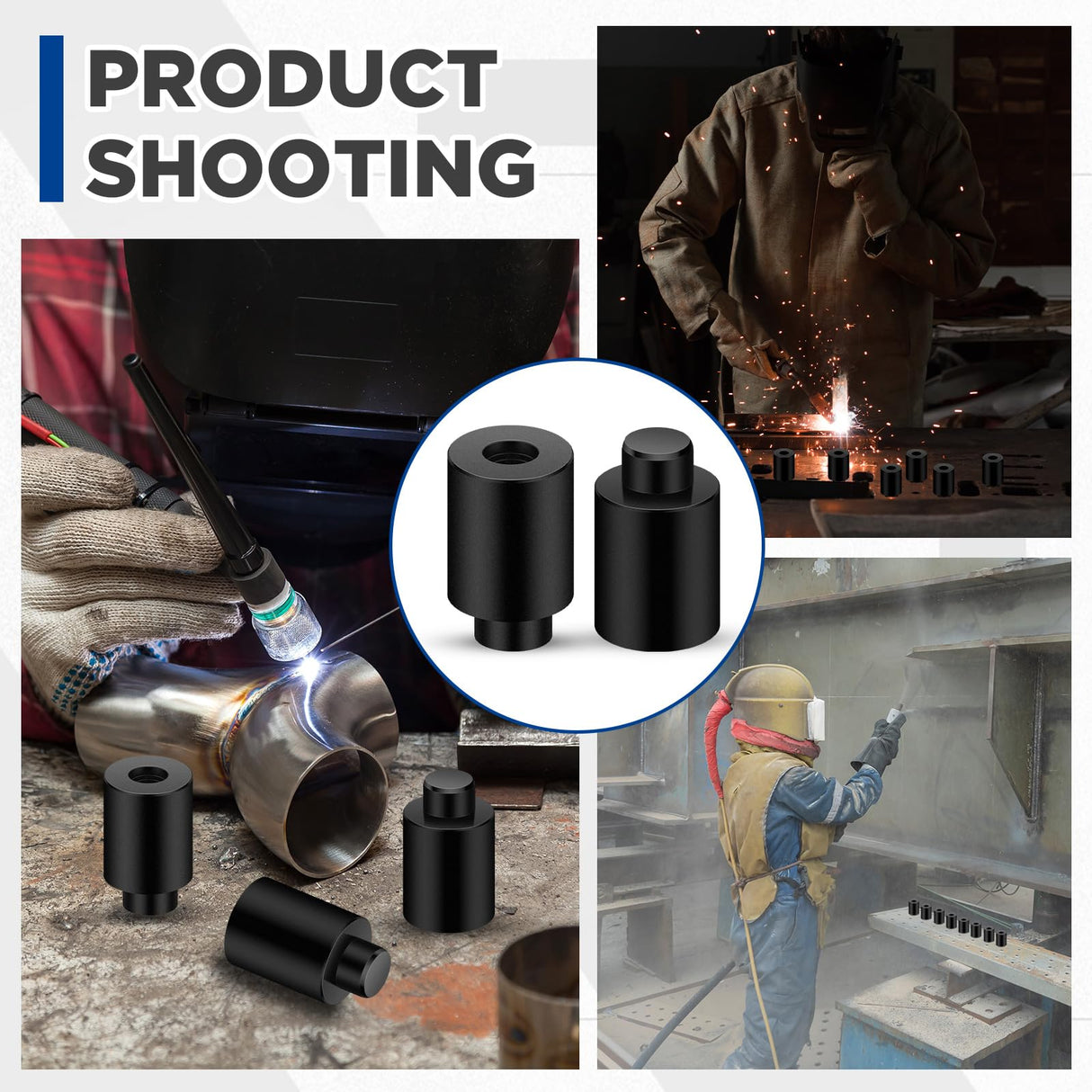 Hicarer 10 Pcs 5/8" x 1" x 1.5" Welding Table Fixture Pins Welding Table Clamps Stop Alignment Square Quick Setup Welding Table Accessories Hicarer