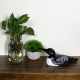 CVHOMEDECO. Primitives Hand Engraving and Painted Wood Loon Farmhouse Figurine Decorative Accent, 10-1/4 Inch CVHOMEDECO.