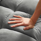 Alberobelo Convertible Sleeper Sofa Bed, Modern Chenille 3-in-1 Futon Couch Pullout Bed with Adjustable Backrest, Storage Pockets and Toss Pillows, Sofa Bed Couch for Living Room, Bedroom, Gray Alberobelo