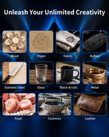 Diode Laser Engraver with Automatic Air Assist for Engraver on Glass Cup Rings, 24mw Laser Cutter for Cutting 25 mnBoards, Suitable for Wood and Metal, Paper, Acrylic, Glass, Leather ALLADINBOX