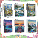 EWJRNSF 6 Pack 5D Diamond Painting Kits for Adults, Landscape Diamond Arts Kits Diamond Art Sets,Gem Painting by Number Kits for Adults Beginners Home Wall Decor 11.8x15.7 Inches EWJRNSF