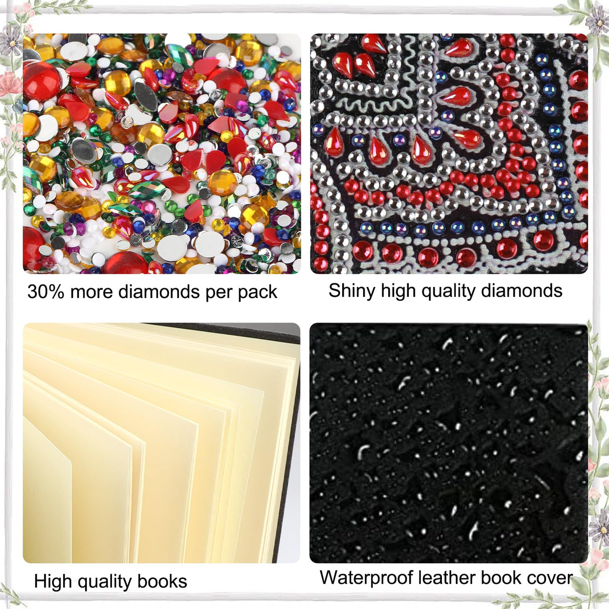 JISHSHAY 2 PCS Christmas Diamond Painting Notebook Diary Christmas Tree Diamond Art Leather Journal Xmas Gem Art Note Book Train Mosaic Kits for Adults Journal Notebook Gem Painting Sketchbook Diary JISHSHAY