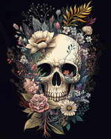 TUMOVO Paint by Numbers Skull with Flowers, Abstract Paint by Number for Adults, Adult Paint by Number Kits on Canvas Drawing Paintwork with Paintbrushes Art Crafts 16"x20"(Frameless) TUMOVO